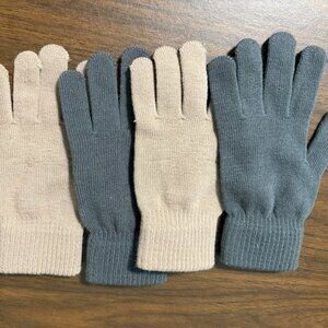 Two Pair Stretch Knit Gloves, Adult Size